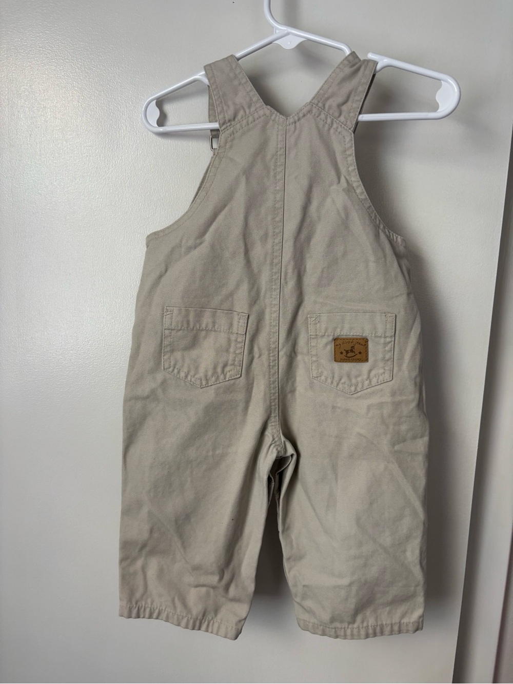Vintage Faded Glory 90s Tan 100% Cotton Baby Overalls